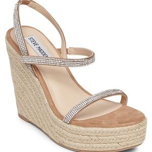 Steve Madden Rhinestone Wedge Skylight platform sandal - size 9